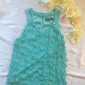 7th avenue by New York and Company turquoise women's sleeveless blouse size S